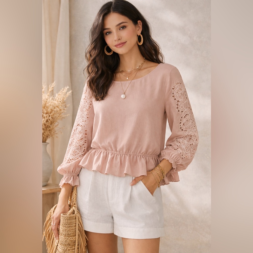 Maeve Embroidered Sleeves Blouse
